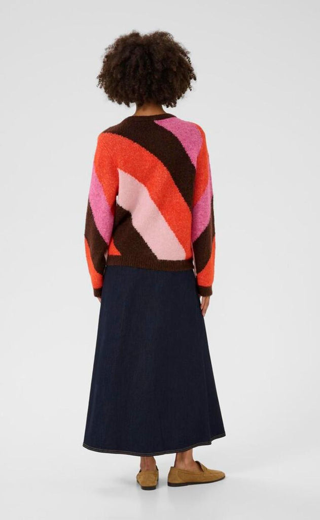 Culture Cardigan - Diga Kimmy - Brown/Pink Mix