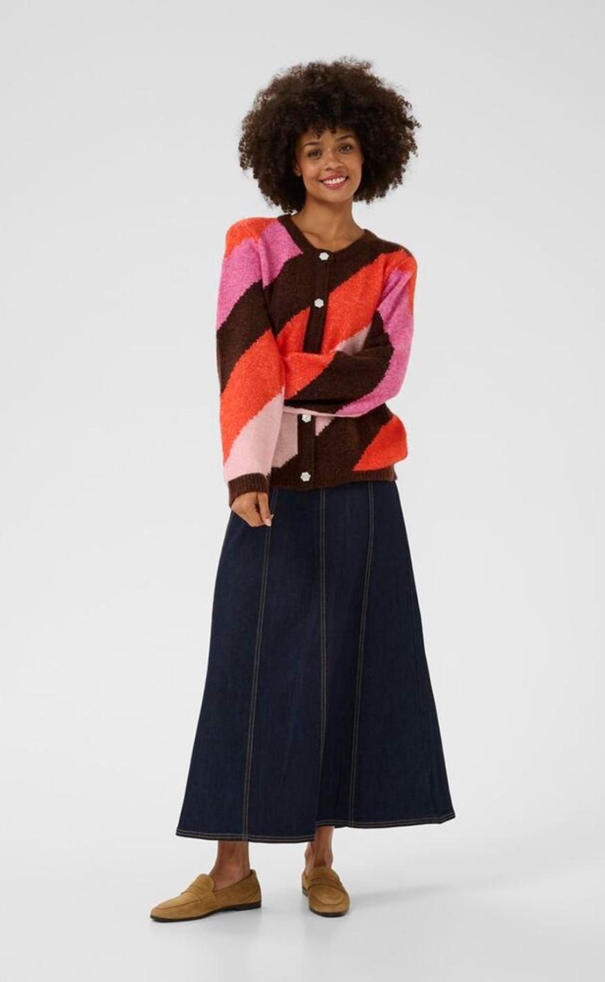 Culture Cardigan - Diga Kimmy - Brown/Pink Mix
