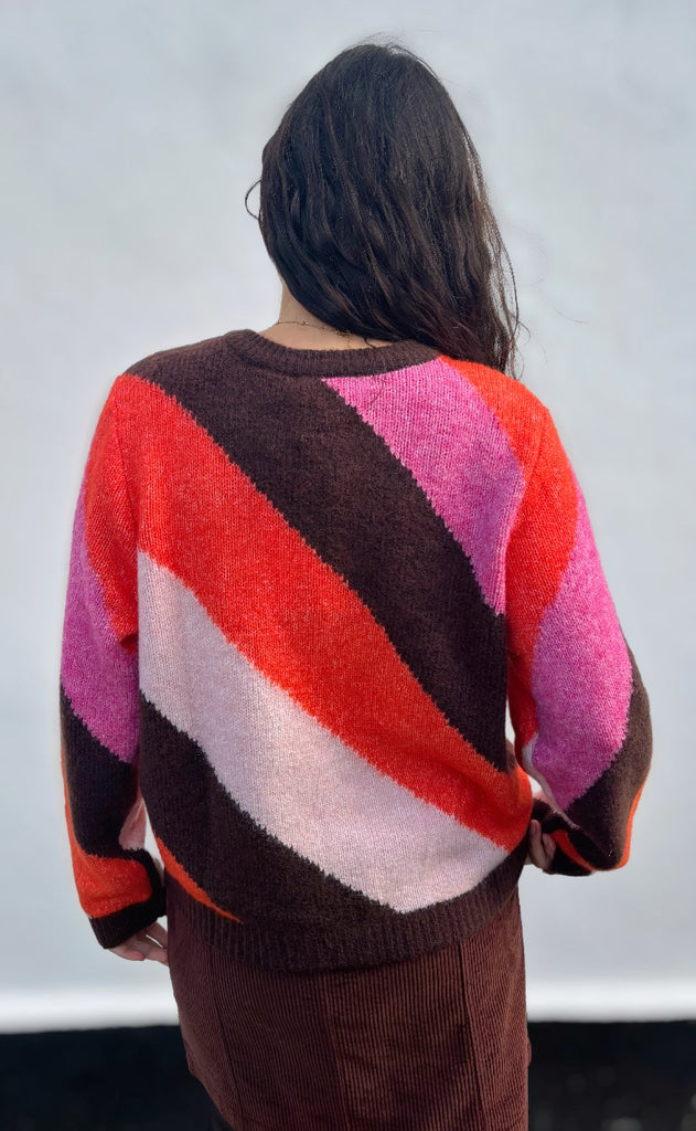 Culture Cardigan - Diga Kimmy - Brown/Pink Mix