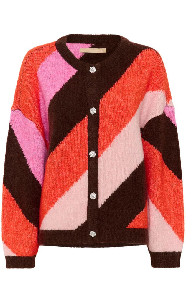 Culture Cardigan - Diga Kimmy - Brown/Pink Mix