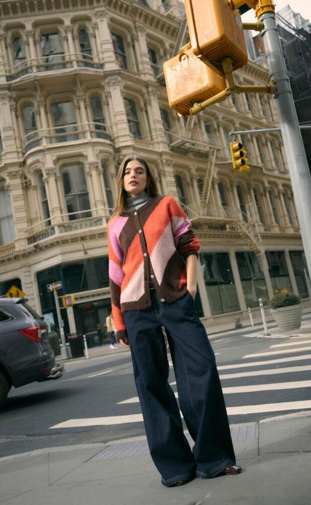 Culture Cardigan - Diga Kimmy - Brown/Pink Mix