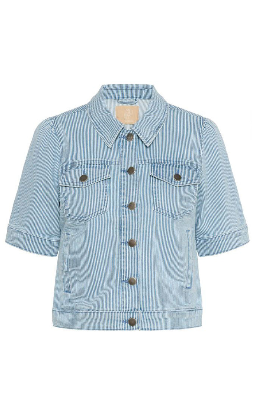 Culture Jakke - Milky SS - Blue/White Stripe
