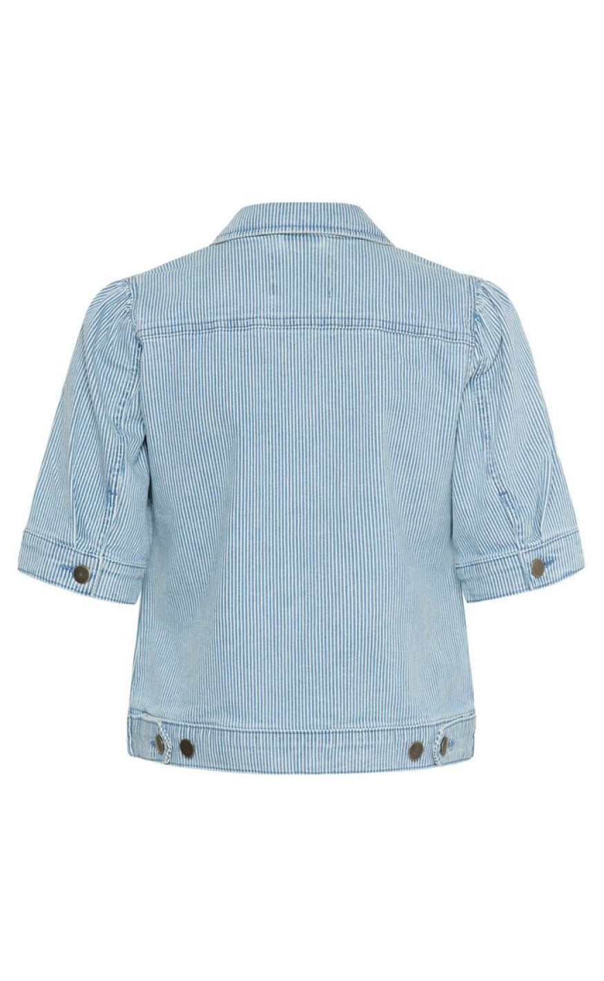 Culture Jakke - Milky SS - Blue/White Stripe