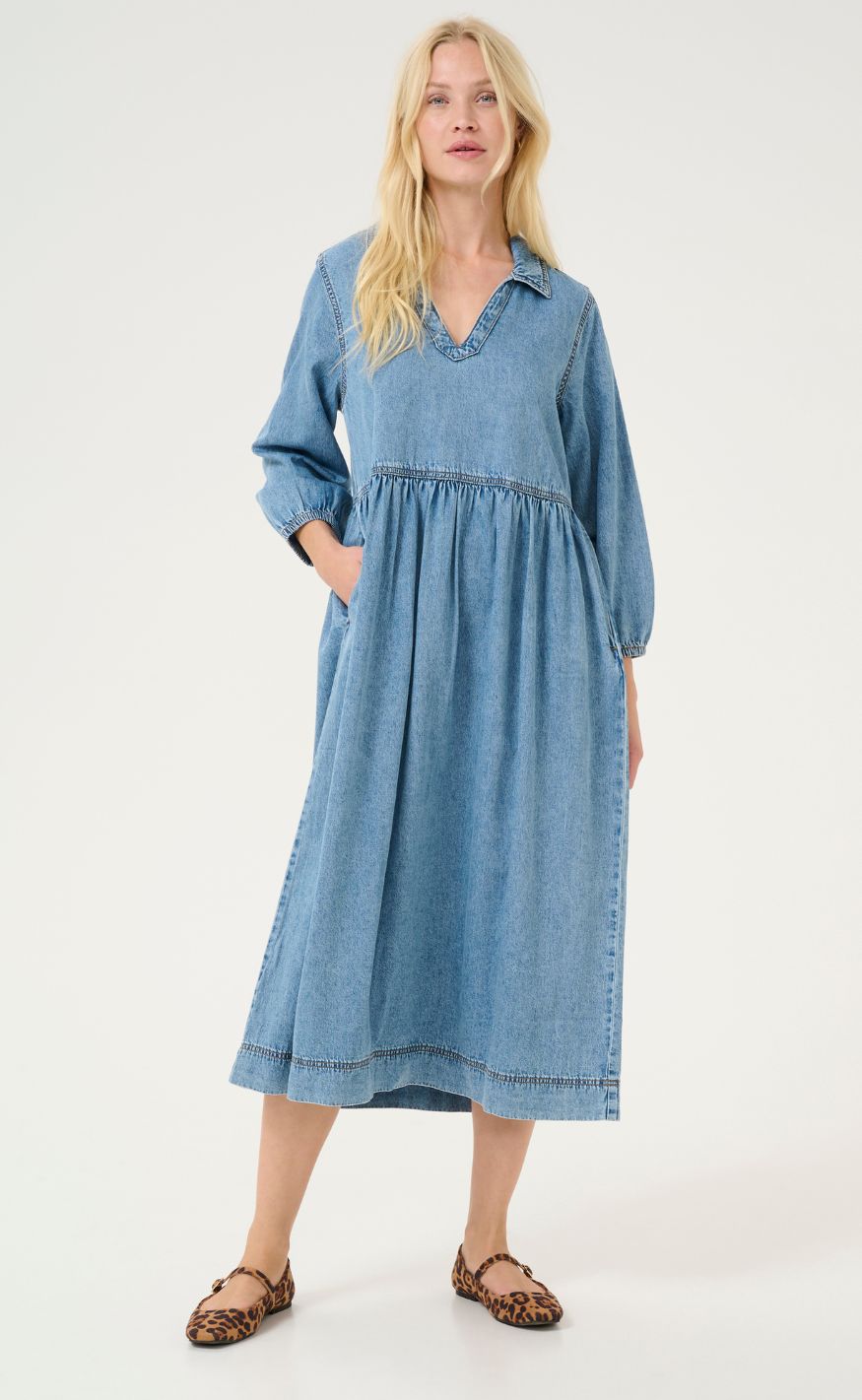 Culture Kjole - Adele Arpa - Blue Stone Wash