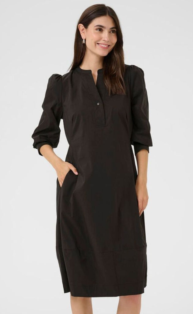 Culture Kjole - Antoinett 3/4 Rib - Demitasse