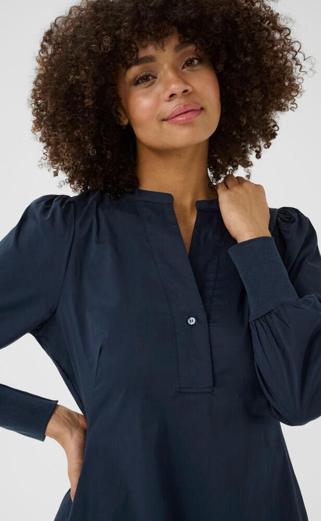 Culture Kjole - Antoinett Rib - Blue Iris