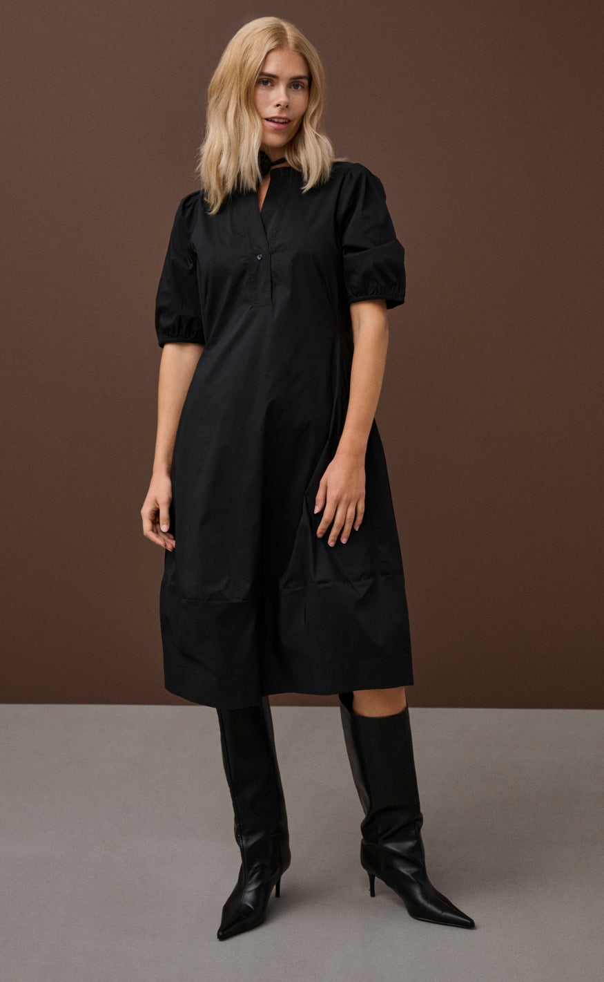Culture Kjole - Antoinett SS Placket - Black