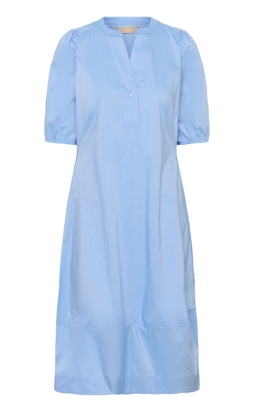 Culture Kjole - Antoinett SS Placket - Forever Blue