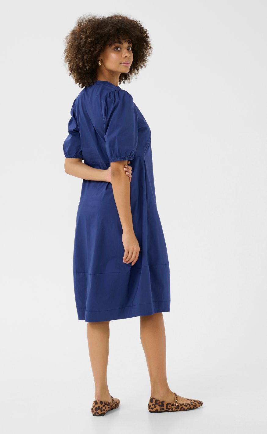 Culture Kjole - Antoinett SS Placket - Mazarine Blue