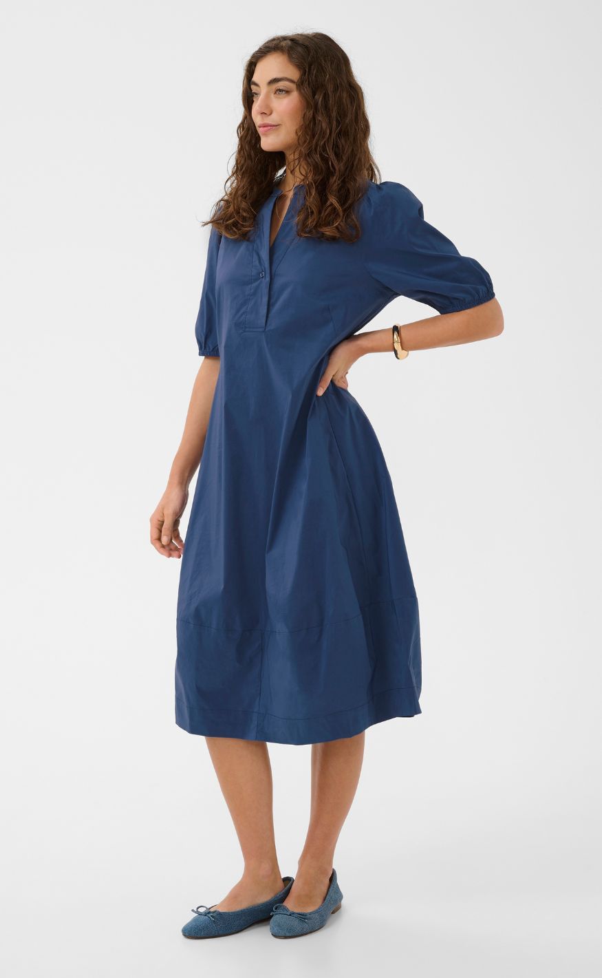 Culture Kjole - Antoinett SS Placket - True Navy
