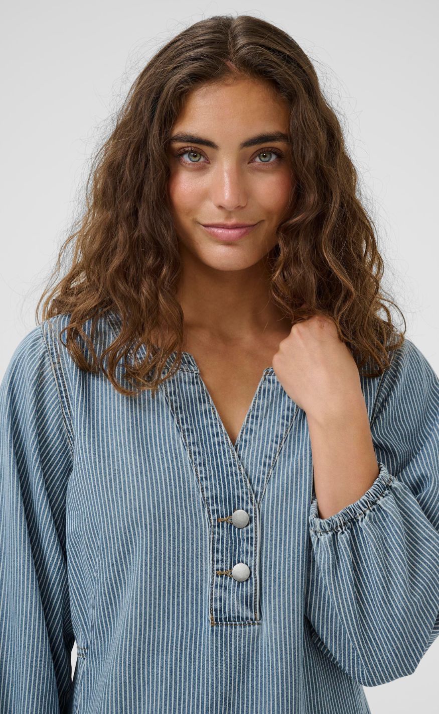 Culture Kjole - Ayna - Blue/White Stripe