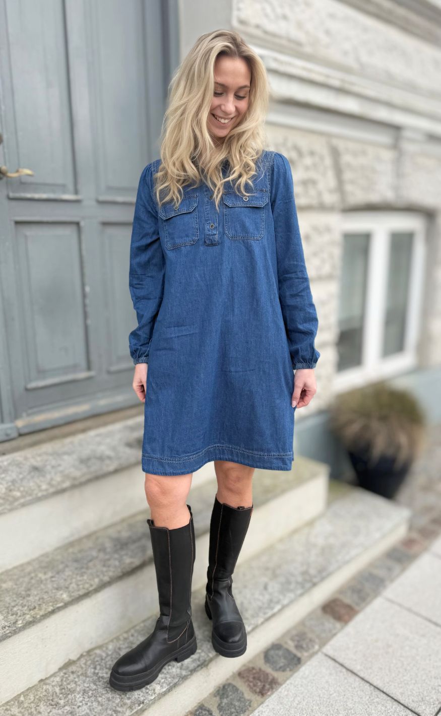 Culture Kjole - Bayla Arpa - Dark Blue Wash