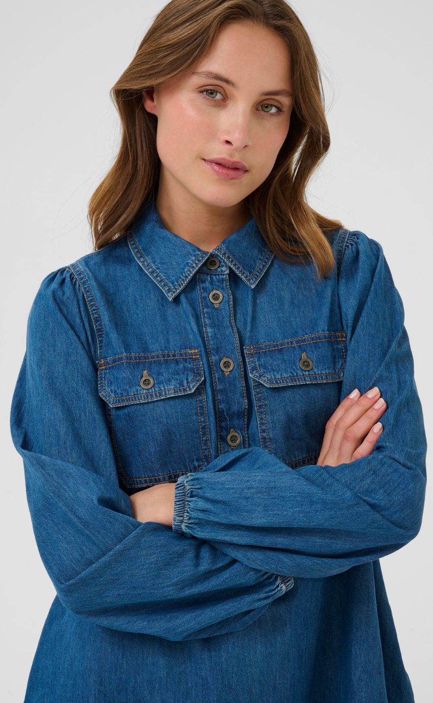 Culture Kjole - Bayla Arpa - Dark Blue Wash