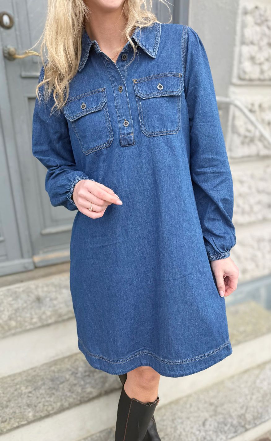 Culture Kjole - Bayla Arpa - Dark Blue Wash
