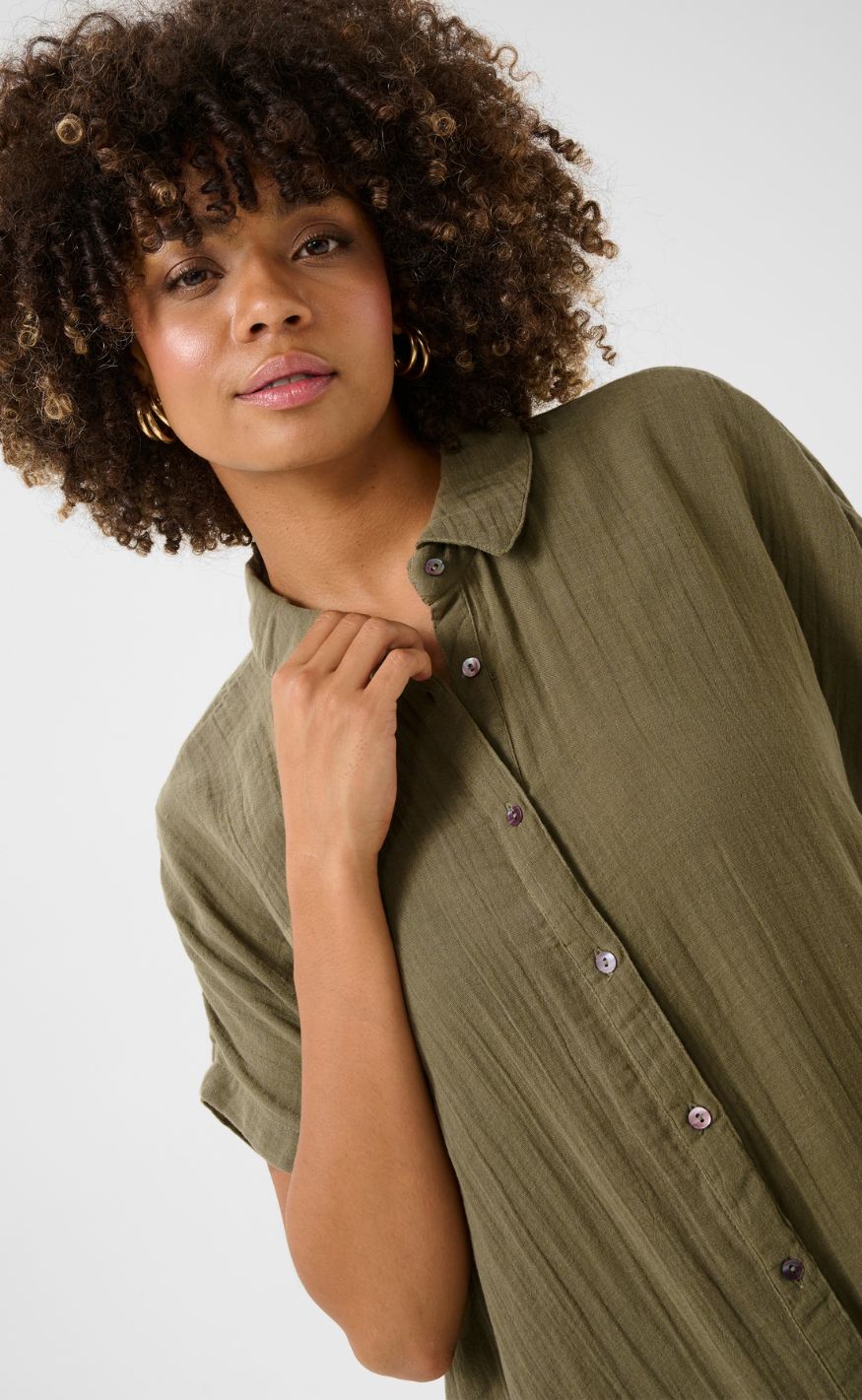 Culture Kjole - Elina Kaftan - Dusky Green