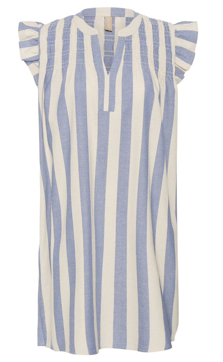 Culture Kjole - Kapina - Whitecap/Blue Stripe