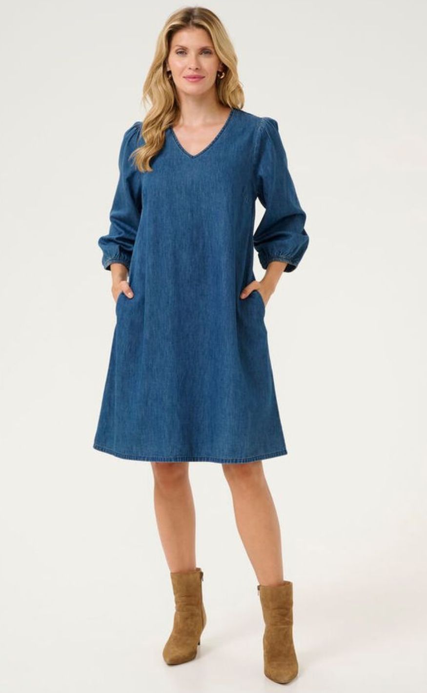 Culture Kjole - Livie Arpa - Dark Blue Wash