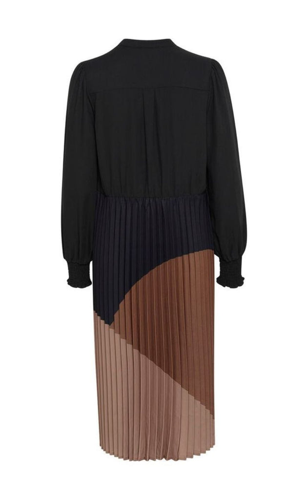 Culture Kjole - Mab Betty Colorblock - Black/ RainDrum/TimberWolf