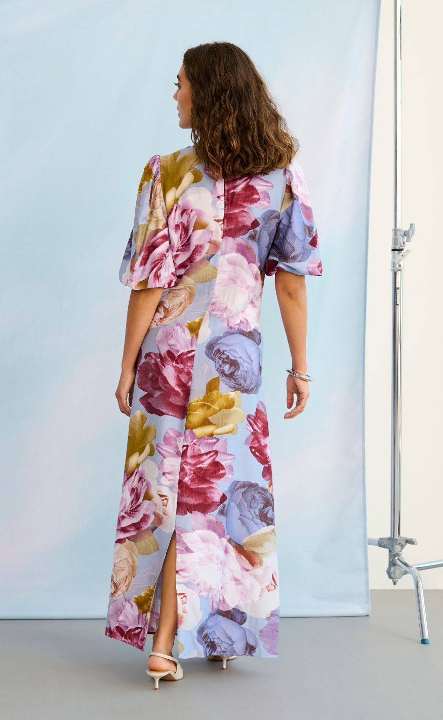 Culture Kjole - Magna Greece - Blue//Pink/Yellow Flower