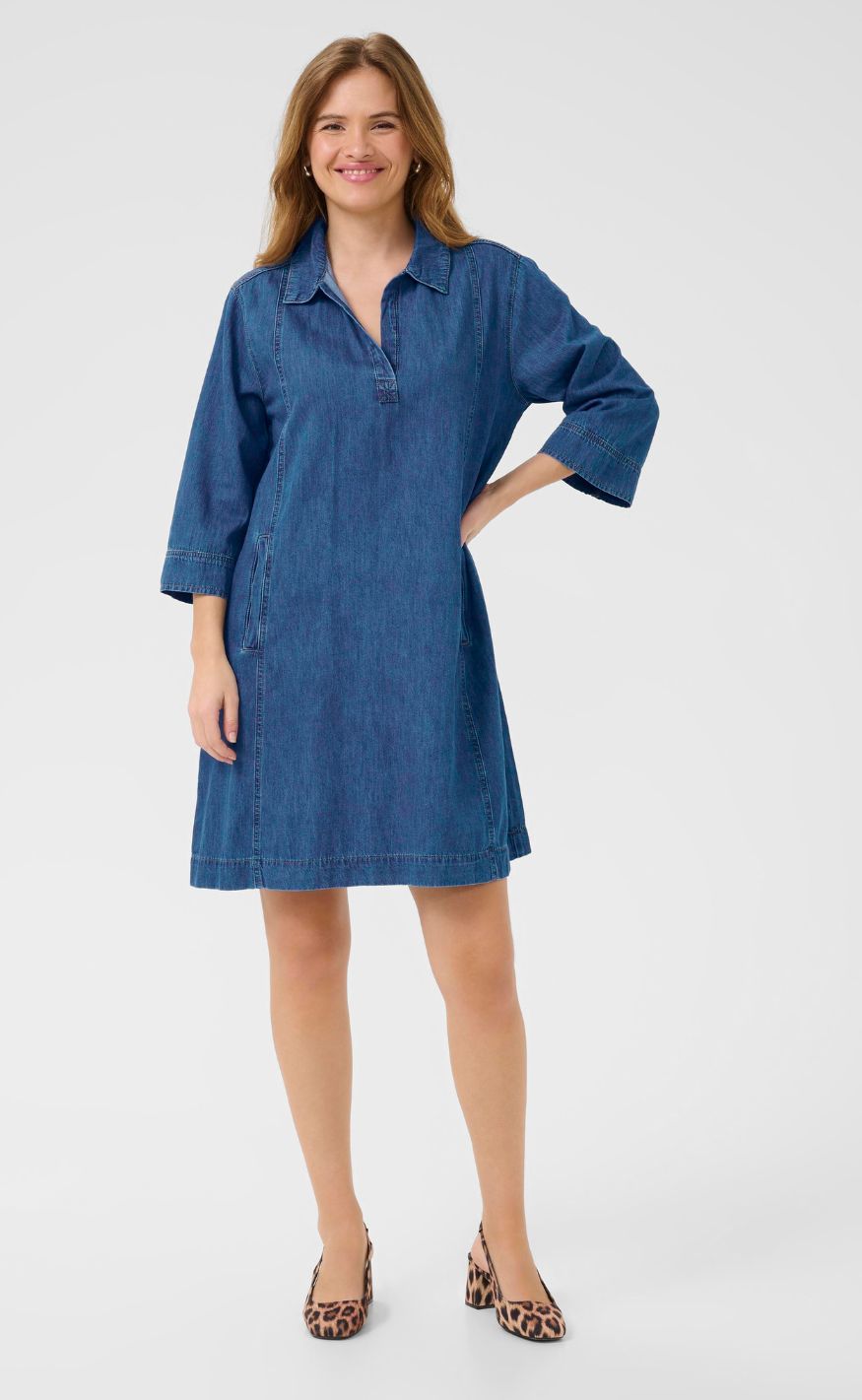 Culture Kjole - Pin Arpa - Dark Blue Wash