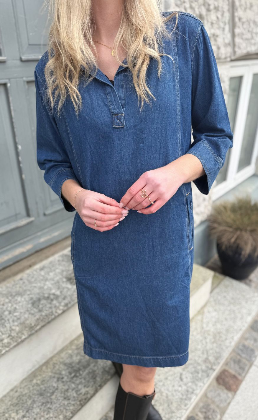 Culture Kjole - Pin Arpa - Dark Blue Wash