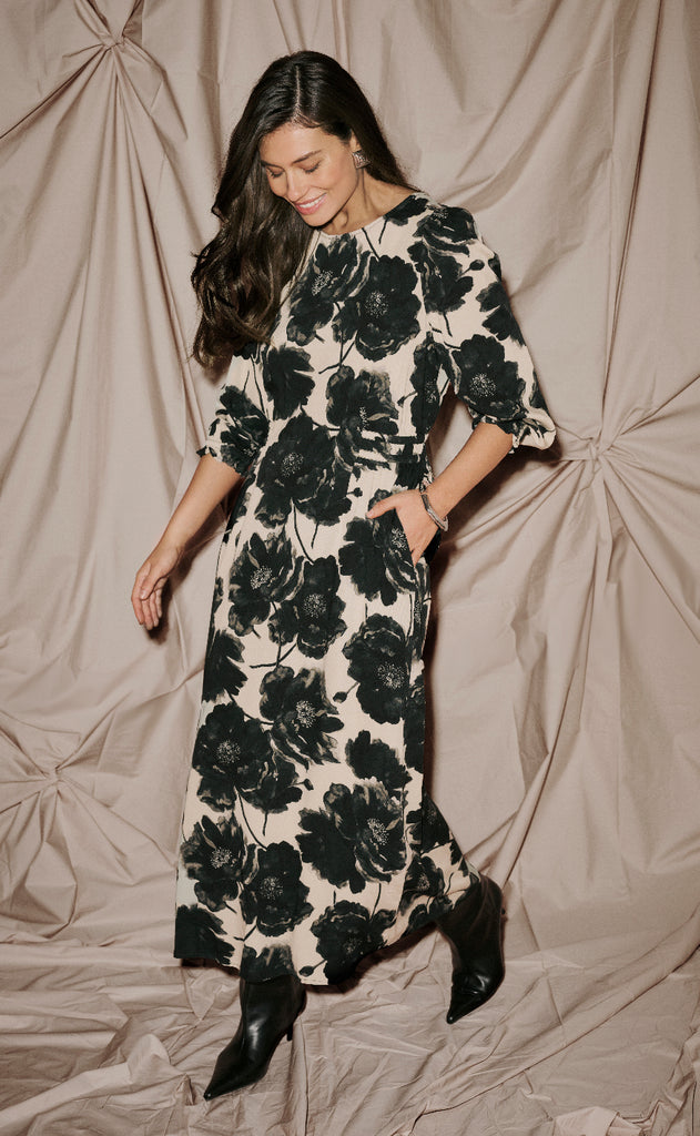 Culture Kjole - Rachel Elitha - Black/Offwhite Flower