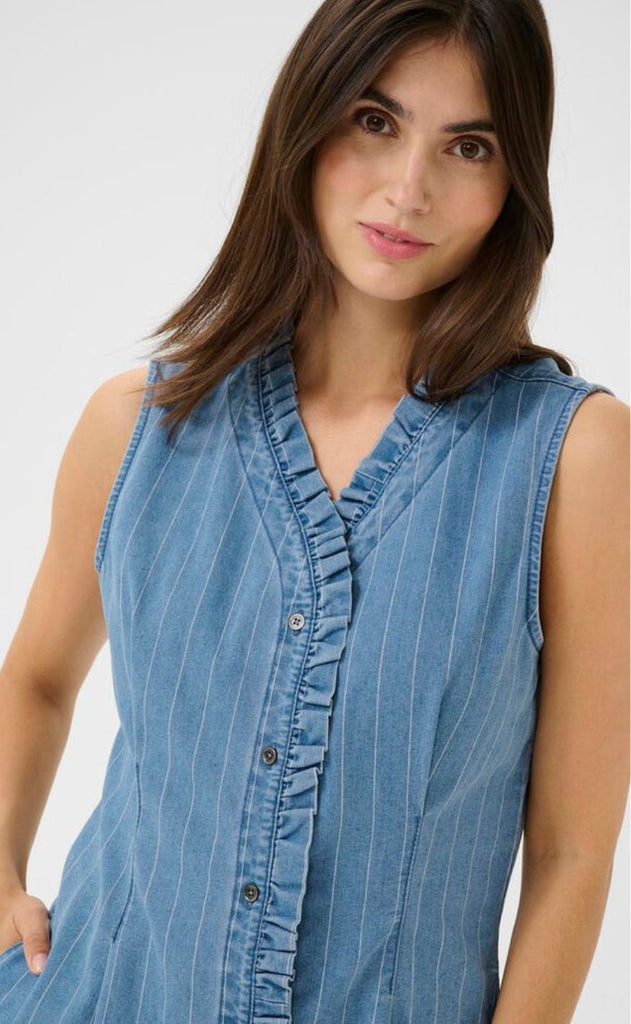 Culture Kjole - Renny - Light Blue Wash