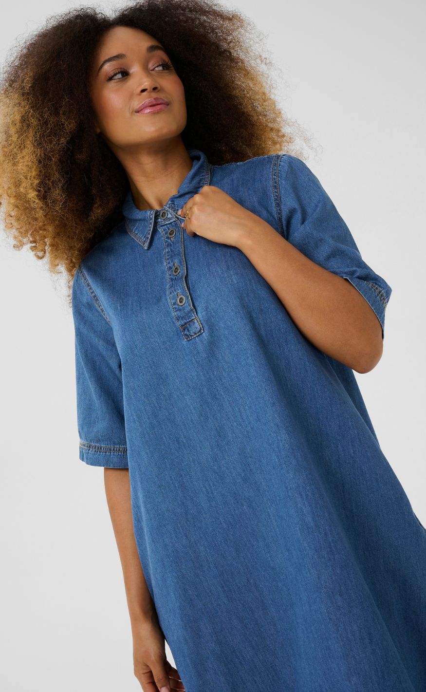 Culture Kjole - Winnie Arpa - Dark Blue Wash
