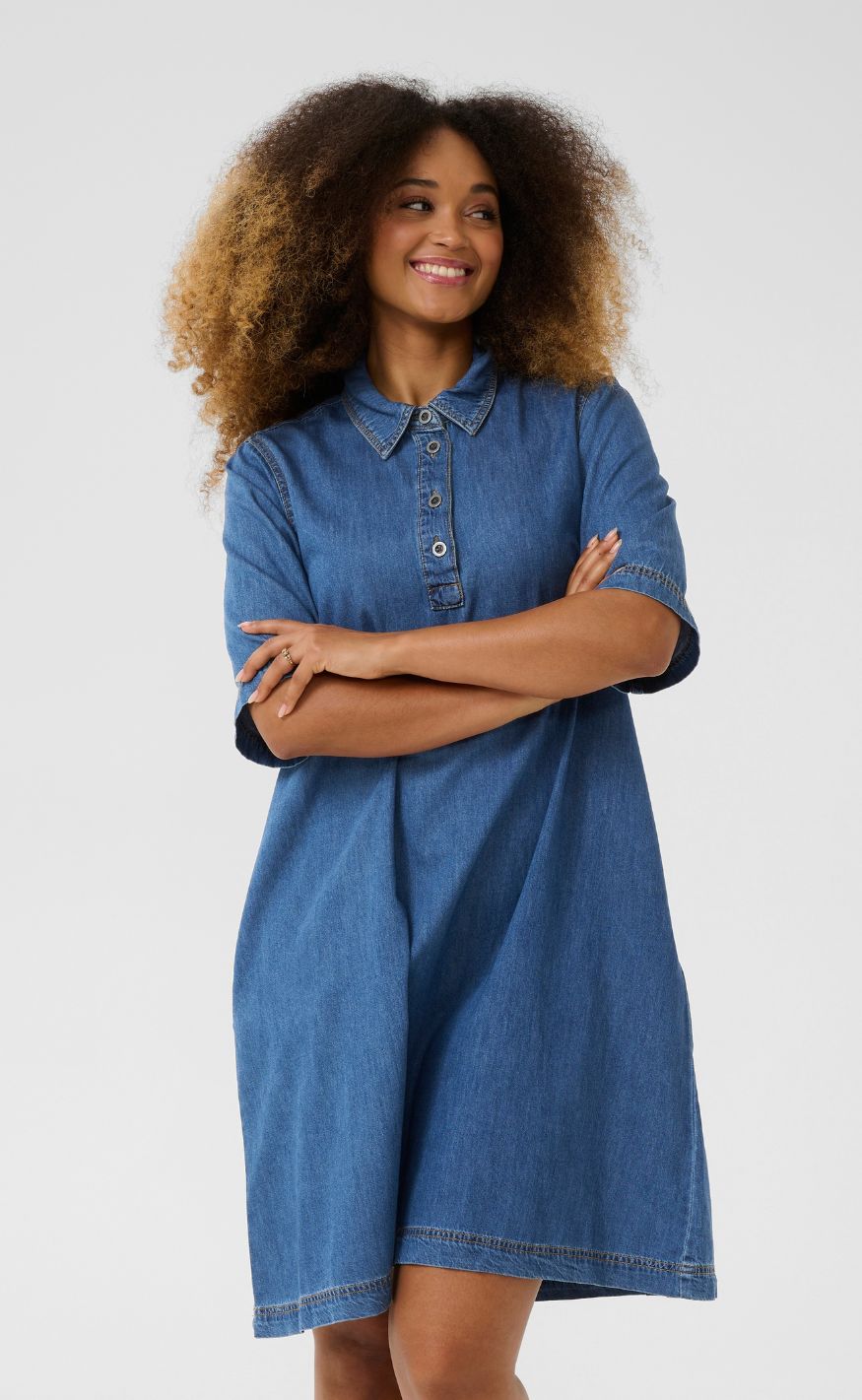 Culture Kjole - Winnie Arpa - Dark Blue Wash