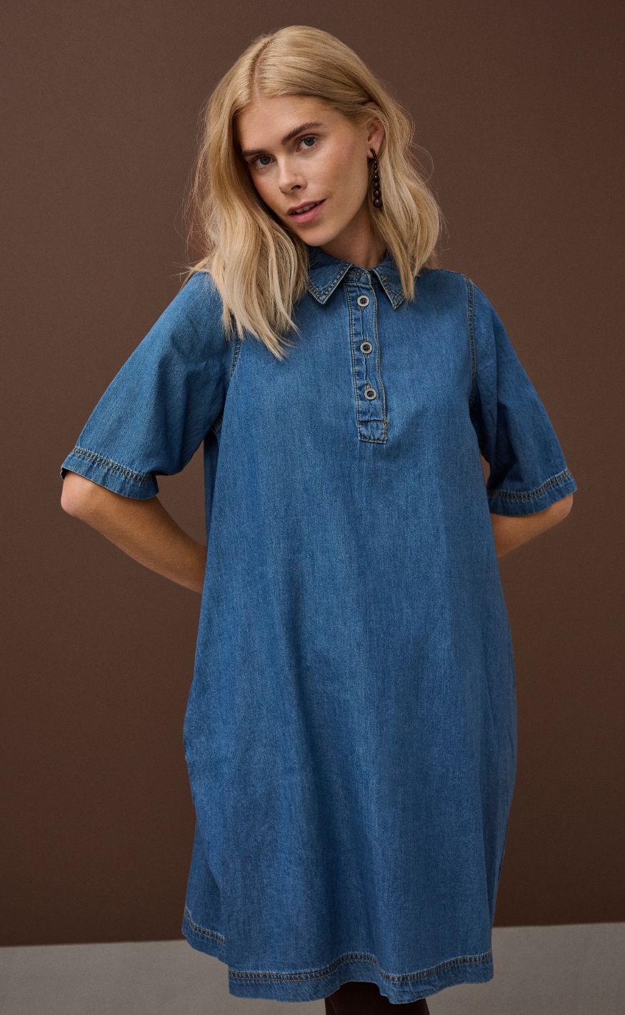 Culture Kjole - Winnie Arpa - Dark Blue Wash