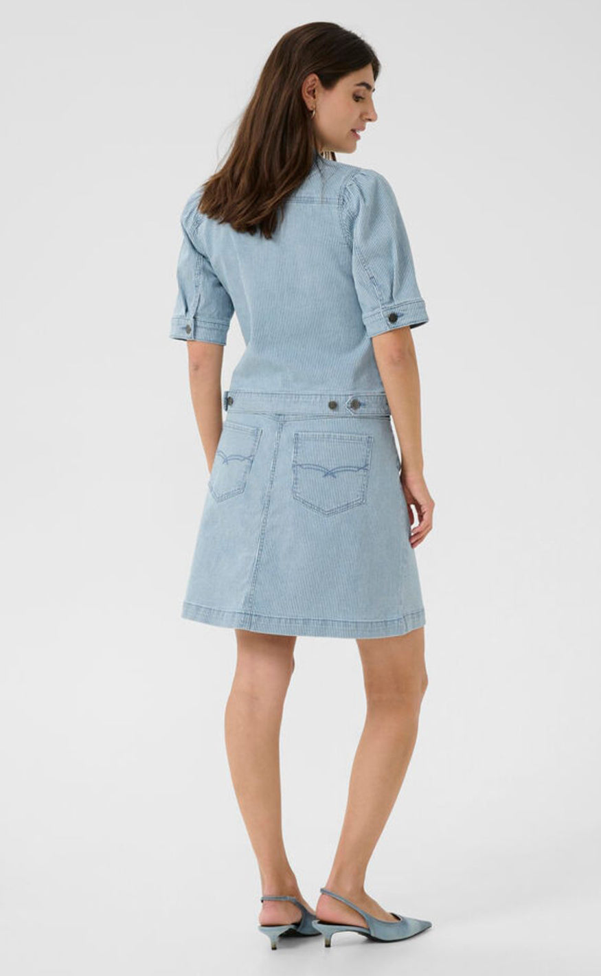 Culture Nederdel - Milky Short - Blue/White Stripe