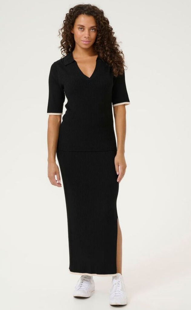 Culture Nederdel - Sabi Annemette Tube - Black/Whitecap stripe