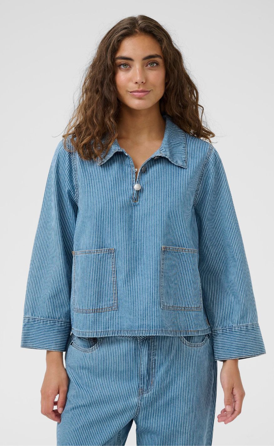 Culture Skjorte - Ayna - Blue/White Stripe