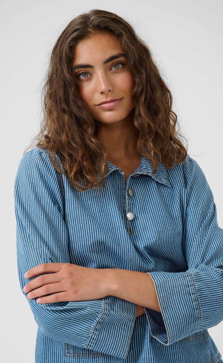 Culture Skjorte - Ayna - Blue/White Stripe