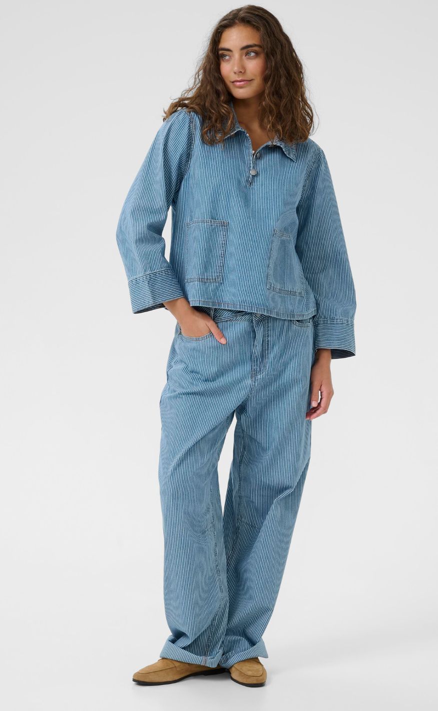 Culture Skjorte - Ayna - Blue/White Stripe