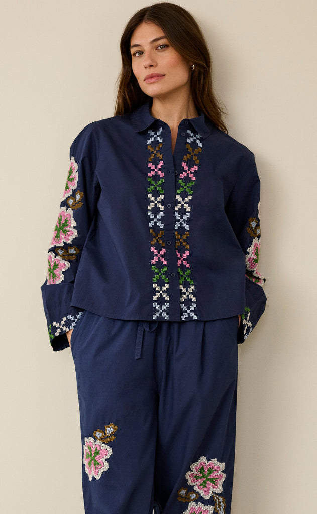 Culture Skjorte - Breezy - Dress Blues