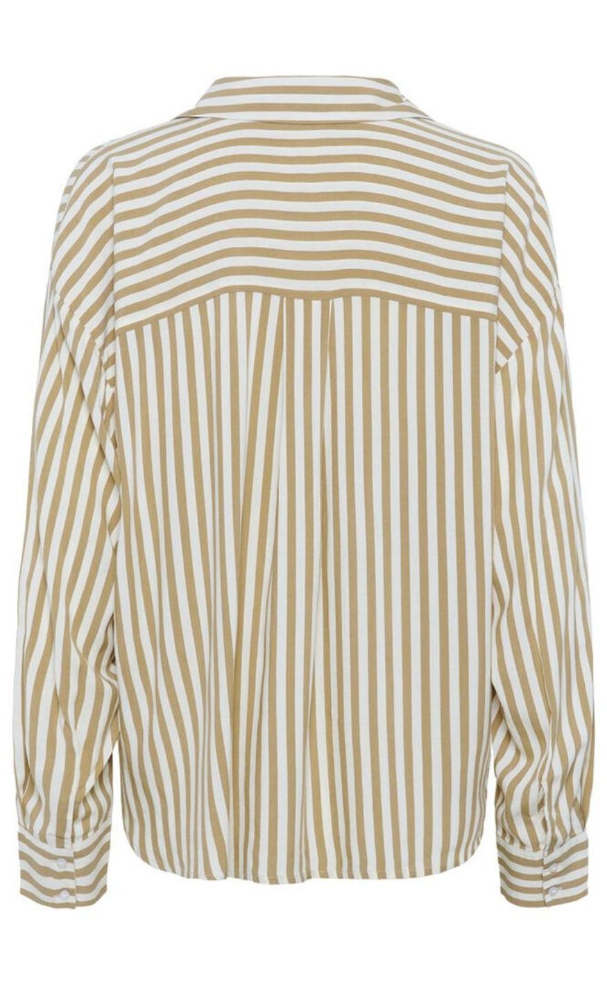Culture Skjorte - Denia Knot - Dune/White Stripe