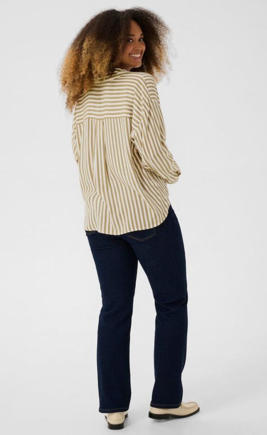 Culture Skjorte - Denia Knot - Dune/White Stripe