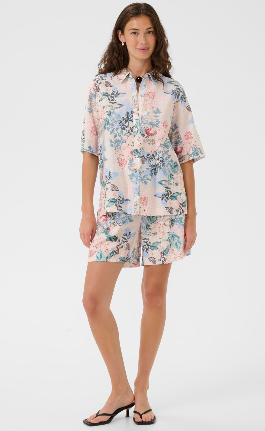 Culture Skjorte - Lotus Greece - Whitecap/Blue Leaf