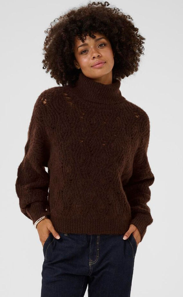 Culture Strik - Kimmy Rollneck - Bitter Chocolate Melange
