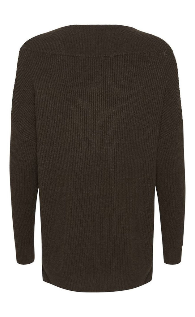 Culture Strik - Olivia V-neck - Demitasse Melange