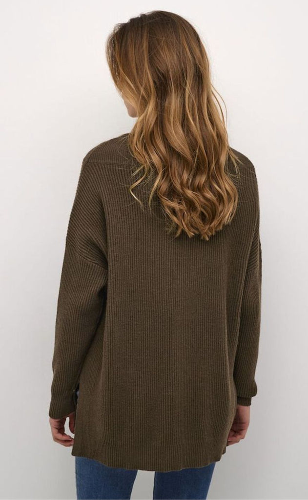 Culture Strik - Olivia V-neck - Demitasse Melange