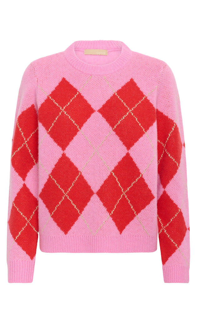 Culture Striktrøje - Harlekin Katrina - Fuchsia Pink Melange