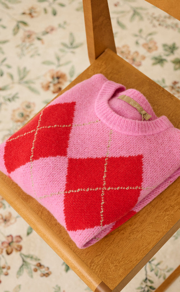 Culture Striktrøje - Harlekin Katrina - Fuchsia Pink Melange