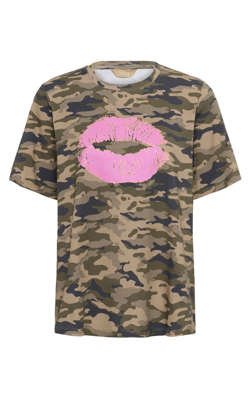 Culture T-shirt - Dorit - Green Camouflage