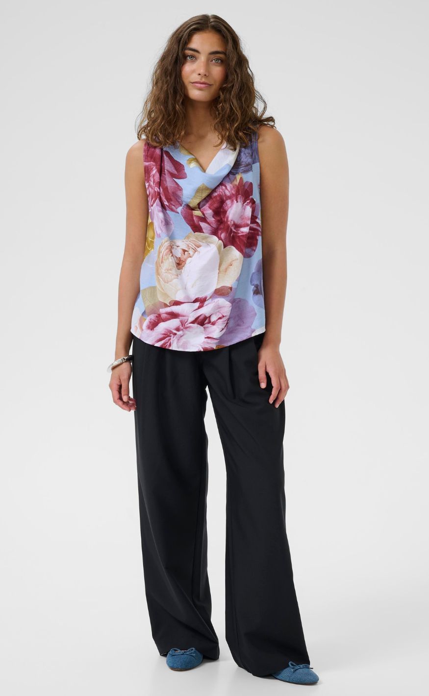 Culture Top - Magna Greece - Blue//Pink/Yellow Flower