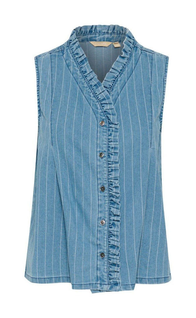 Culture Top - Renny - Light Blue Denim