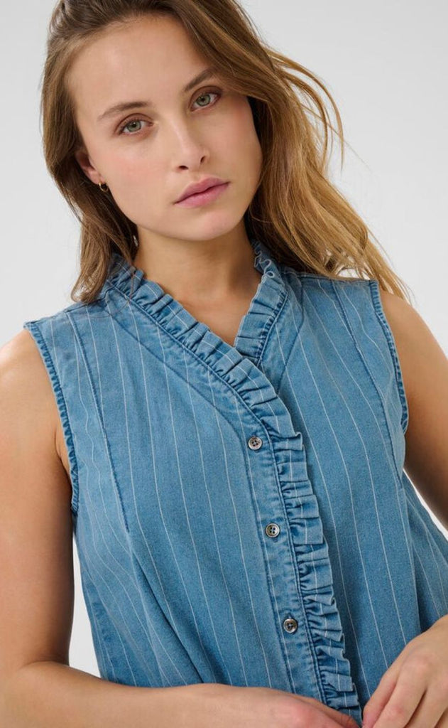 Culture Top - Renny - Light Blue Denim