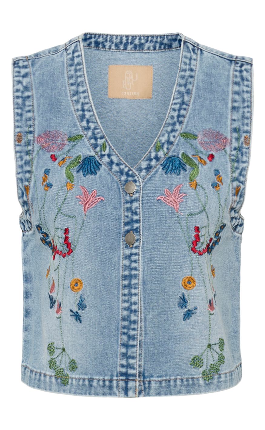 Culture Vest - Tiala Aniceta - Light Blue Wash