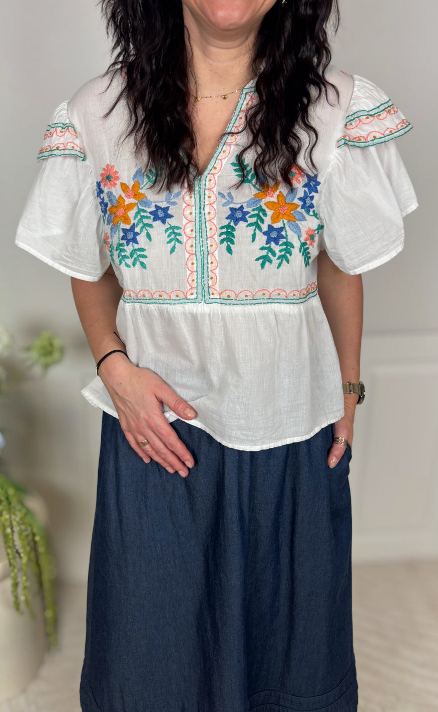 Culture bluse - Lucina - Spring Gardenia